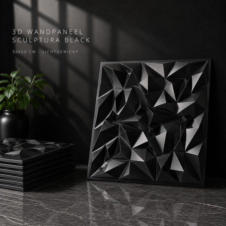 Wanddecoratie 3D wandpanelen Zwart